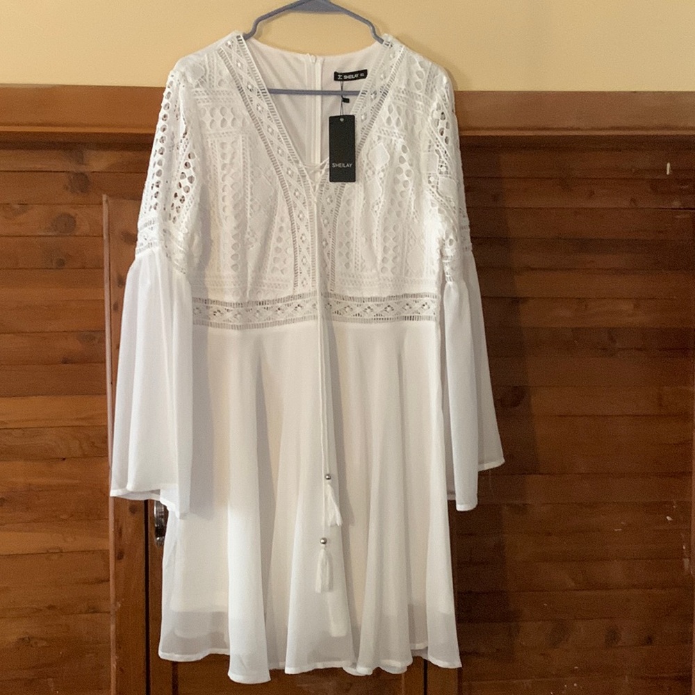White Sheilay Boho Dress Size XL